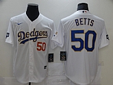 Dodgers 50 Mookie Betts White Nike 2021 Gold Program Cool Base Jersey,baseball caps,new era cap wholesale,wholesale hats